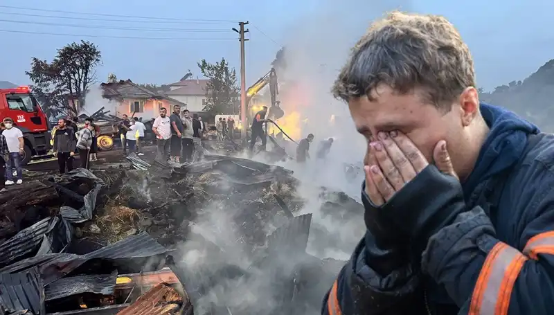 Çamyurdu Köyü'nde Korkunç Yangın! Her Şey Kül Oldu
